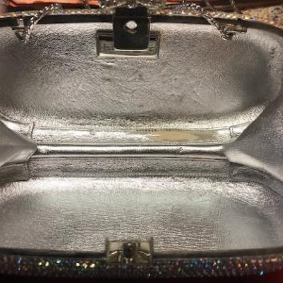 Judith Leiber  Minaudière Evening Silver Crystals Clutch - Picture 8 of 8